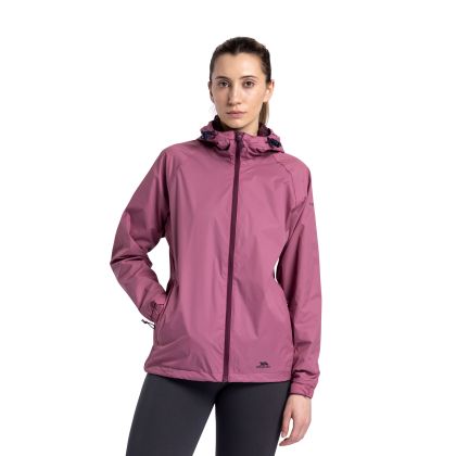 Trespass Womens Waterproof Jacket Tayah II in ROSE BLUSH, Front view on mannequin