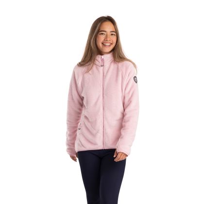 Womens Soft Furry Fleece Jacket Telltale in Carnation