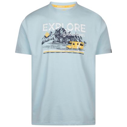 Mens Casual Printed T-Shirt  Thelon In Seafoam Marl