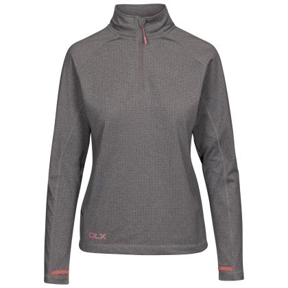 Womens DLX Antibacterial Top Theresa in Grey Marl, Front view on mannequin