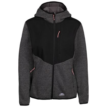 Trespass Womens Fleece Top At400 Tierra in Grey Marl, Front view on mannequin
