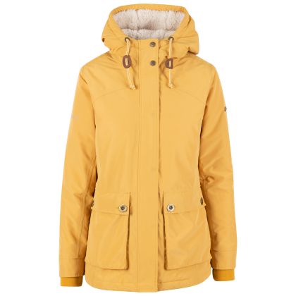 Trespass Women's Waterproof Jacket TP50 Token in HONEYBEE, Front view on mannequin