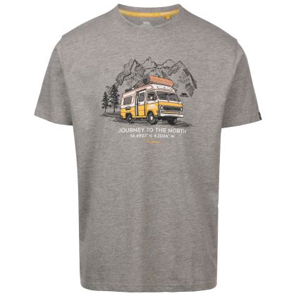 Mens Short Sleeve T-Shirt Tokso In Grey Marl, Front view on mannequin