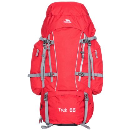 Trek 66L Rucksack in Red Tone, Back view