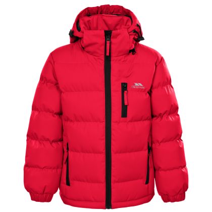 Tuff Boys' Padded Casual Jacket in Red, Front view on mannequin