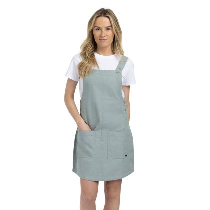 Womens Twirl Pinafore Dress in Green Willow