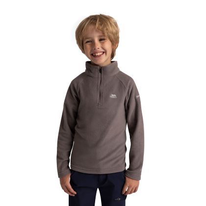 Kids Anti-Pilling Fleece Uliston in Storm Grey, Front view on mannequin