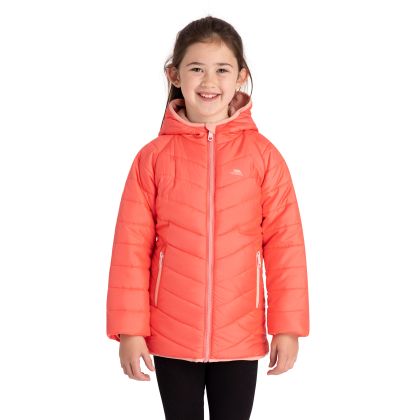Girls Quilted Casual Jacket Valard in Soft Orange