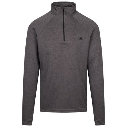 Mens Long Sleeve T-Shirt Valin In Black Marl, Front view on mannequin
