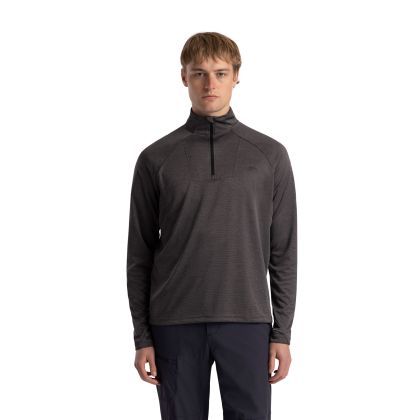Mens Long Sleeve T-Shirt Valin In Black Marl, Front view on mannequin
