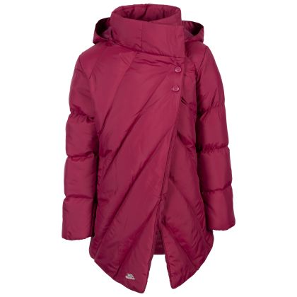Trespass Girls's Casual Jacket Vello in BERRY, Front view on mannequin