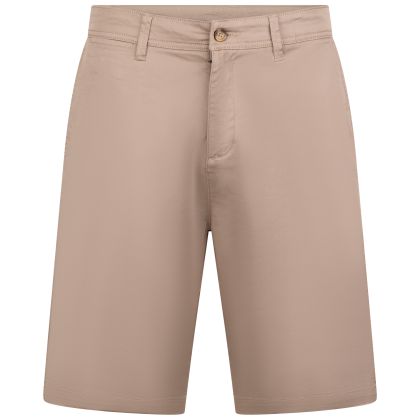 Mens Cotton Shorts Vinn in Oatmeal, Front view on mannequin