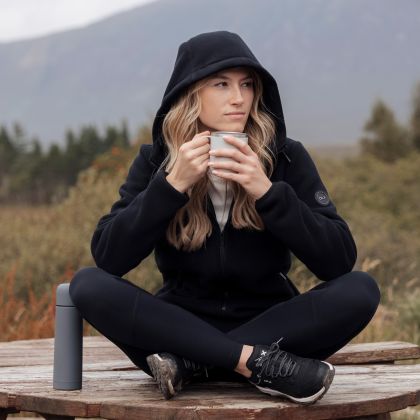 DLX Womens Fleece Jacket Leila in Black