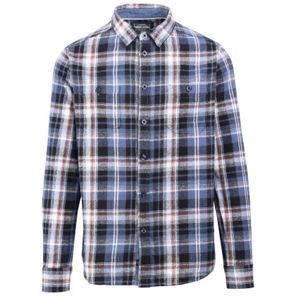 Men's Casual Flannel Shirt Zalah in BLUE CHECK, Front view on mannequin