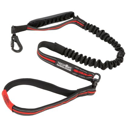 Trespaws Dog Bungee Lead Zathena Black, Front view