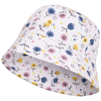 Trespass Kids Bucket Hat Zebedee in Floral, Hat at angled view