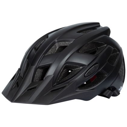 Trespass Adults Lightweight Bike Helmet in Black Zprokit, Hat at angled view