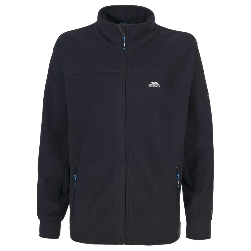 Trespass Men's Bernal Fleece Jacket - Navy Blue 300g/m² Polyester Suede Fleece