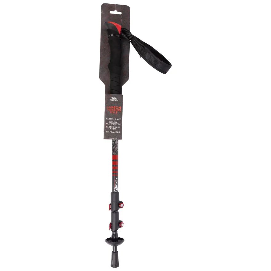 Trespass Collapsible Carbon Walking Pole Sesto BLK EACH