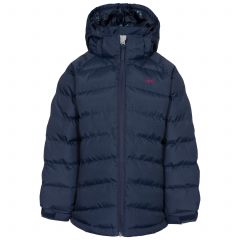 Amira Kids' Padded Casual Jacket in Navy, Front view on mannequin