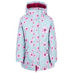 Girls Waterproof Jacket TP50 Arlene in Light Blue, Front view on mannequin