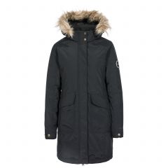 Bettany Women's DLX Waterproof Down Parka Jacket in Black, Front view on mannequin