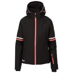 Womens Ski Jacket Bianca in BLACK, Front view on mannequin
