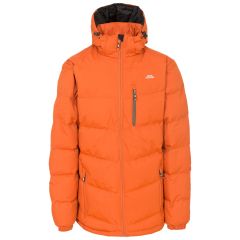 Trespass Mens Padded Casual Jacket in Orange Blustery, Front view on mannequin