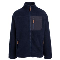 Trespass Mens Sherpa Fleece Jacket Buck B in Navy, Front view on mannequin