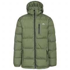 Trespass Mens Hooded Padded Casual Jacket in Khaki Clip