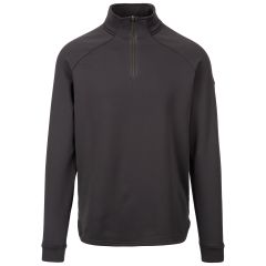 Trespass DLX Men's Long Sleeve Top Damian in BLACK, Front view on mannequin