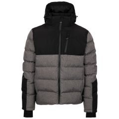 Trespass Mens Casual Padded Jacket Delabole in Grey Marl, Front view on mannequin