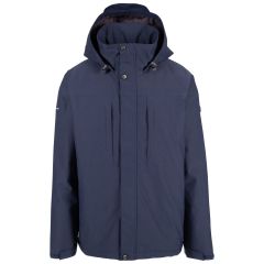 Men's Waterproof Jacket TP75 Discott in NAVY, Front view on mannequin