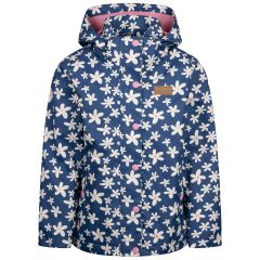 Girls Waterproof Jacket TP50 Drippy in Bluetone, Front view on mannequin