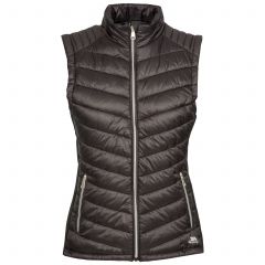 Elanora Women's Padded Gilet in Black, Front view on mannequin