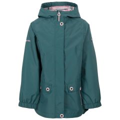 Trespass Girls Waterproof Jacket TP75 Flourish in Spruce green, Front view on mannequin
