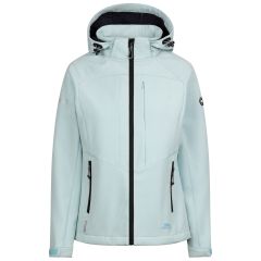 Womens Softshell Jacket Fryatt In Seafoam Marl, Front view on mannequin