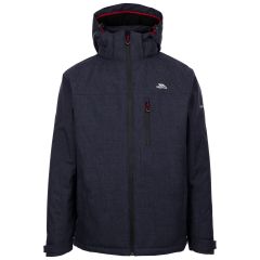 Mens Padded Waterproof Jacket Fyfinn in Navy Marl, Front view on mannequin