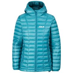 Trespass DLX Women's Down Jacket Galina in Storm blue, Front view on mannequin