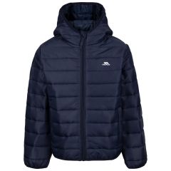 Trespass Kids' Padded Jacket Kelmarsh in NAVY, Front view on mannequin