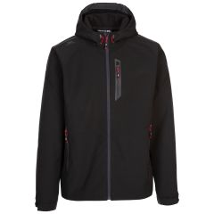 Trespass Mens Softshell Jacket Marlon B  - BLACK 4XL, Front view on mannequin