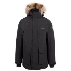 Mens Waterproof Jacket Mullan in Black, Front view on mannequin