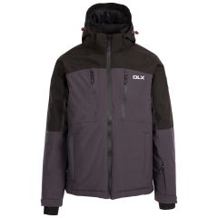 Trespass Mens Ski Jacket Nixon in Dark Grey, Front view on mannequin