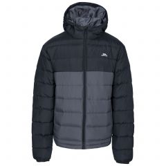 Oskar Men's Padded Water Resistant Jacket in Black, Front view on mannequin