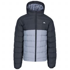 Oskar Men's Padded Water Resistant Jacket in Grey, Front view on mannequin