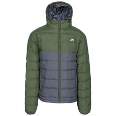 Oskar Men's Padded Water Resistant Jacket in Khaki, Front view on mannequin