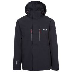 Oswalt Men's DLX Waterproof Jacket - BLK, Front view on mannequin