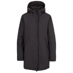 Trespass Women's Waterproof Jacket TP75 Overcast in BLACK, Front view on mannequin