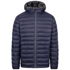 Trespass Mens Padded Jacket Paddley in Navy, Front view on mannequin