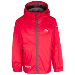 Kids Waterproof Packaway Jacket Qikpac In Red, Front view on mannequin
